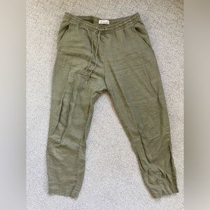 H&M Label of Graded Goods Lightweight Linen Cropped Drawstring Pants - Size 10
